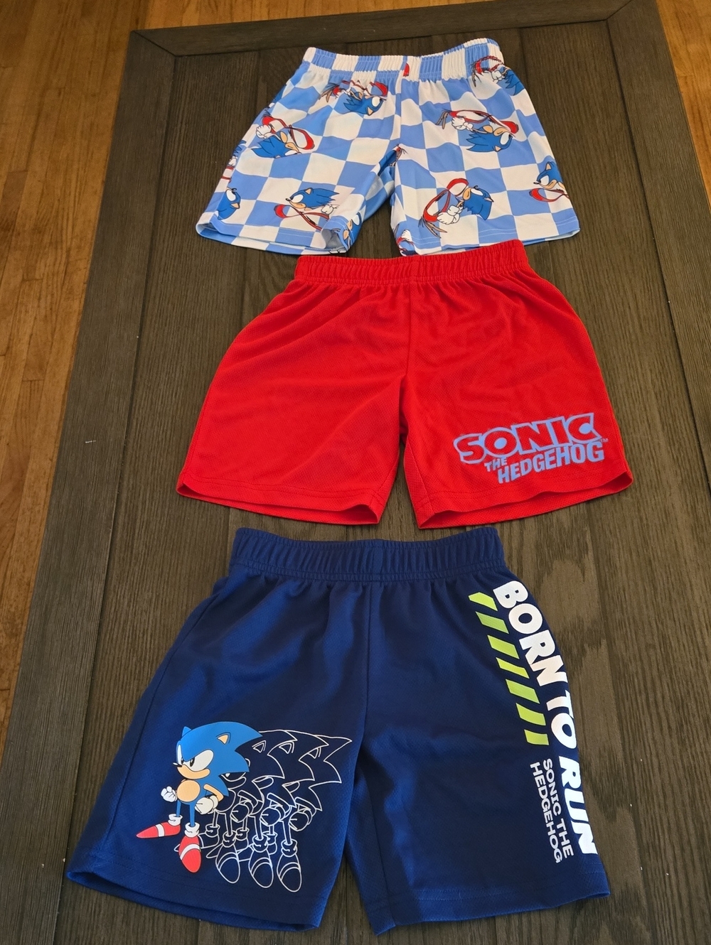 Kids Sonic Athletic Shorts BUNDLE. SET OF 3.